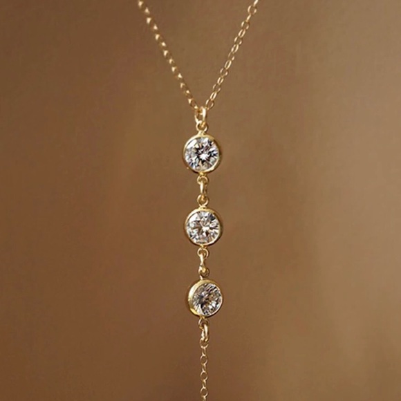 3/$30 Rhinestone Back Necklace - Picture 5 of 8